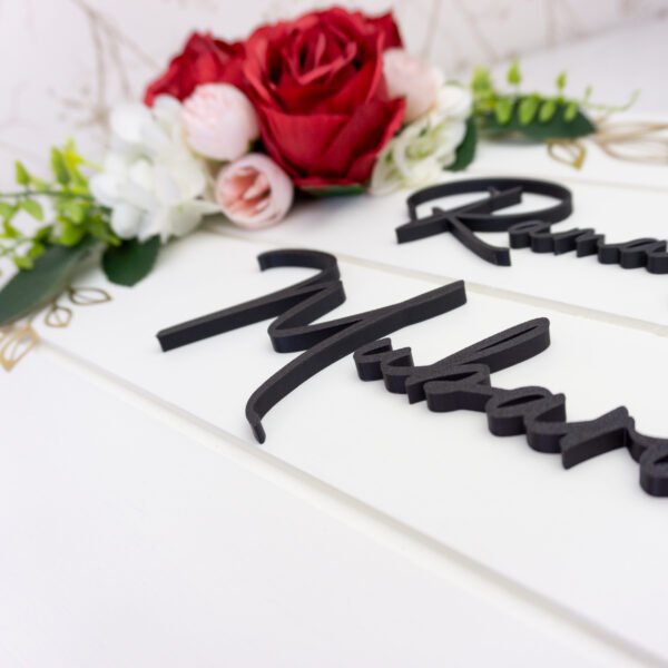 Handcrafted Floral Board in White - Image 3