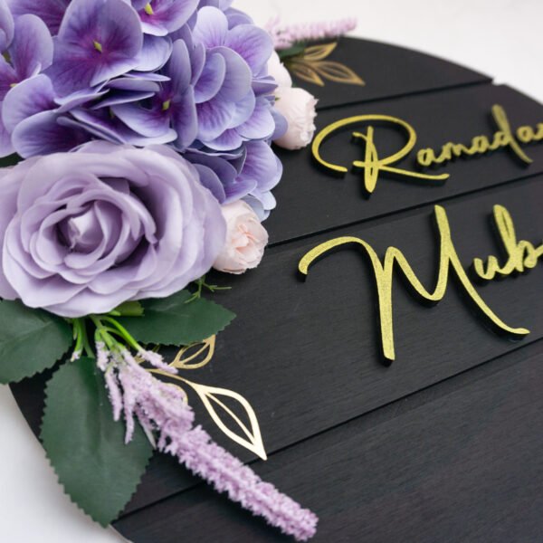 Handcrafted Floral Board in Black - Image 2